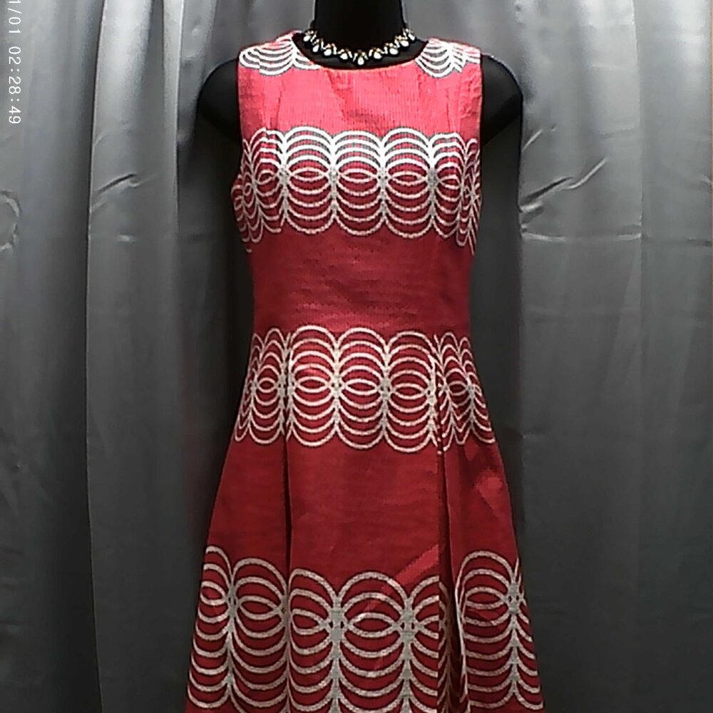 Just Taylor Pink & White Sleeveless Dress